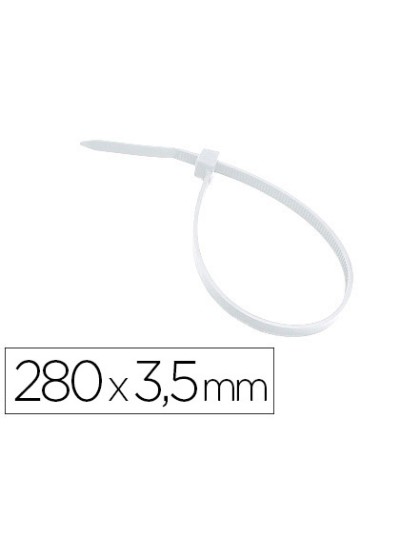 Brida 3m para interior blanca 280x3,5 mm bolsa de 100 unidades
