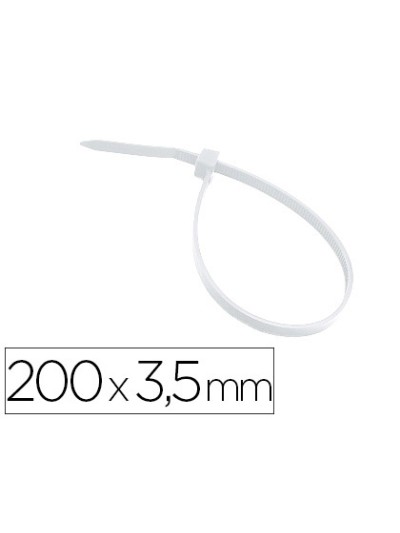 Brida 3m para interior blanca 200x3,5 mm bolsa de 100 unidades