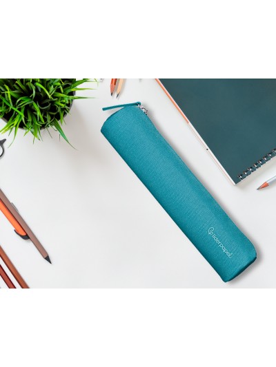 Estuche portatodo liderpapel slim cilindrico 220x45mm azulturquesa