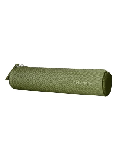 Estuche portatodo liderpapel slim cilindrico 220x45mm verde militar