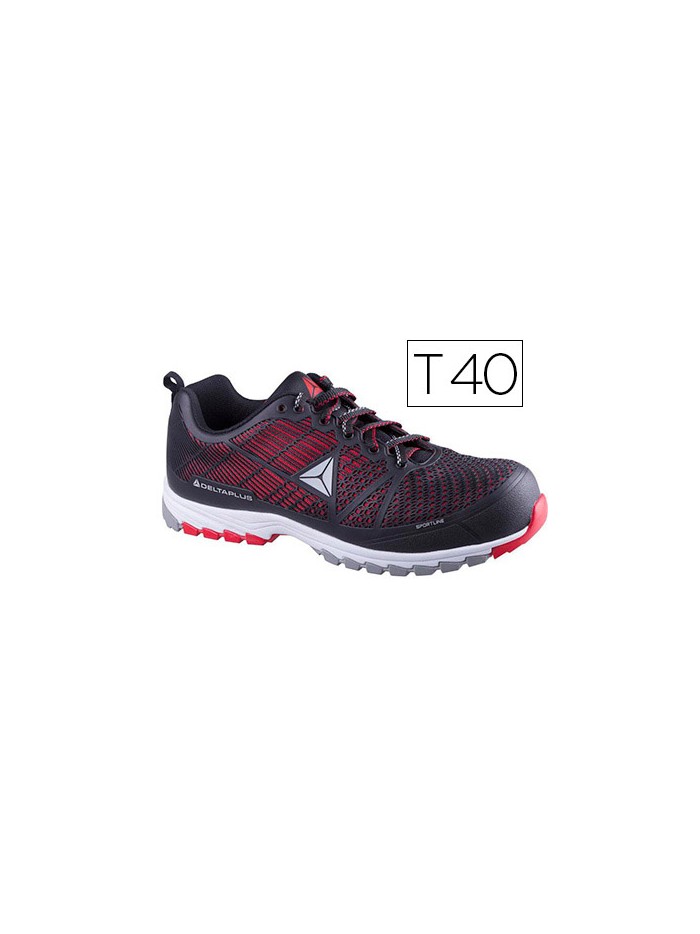 Zapatos de seguridad deltaplus de poliuretano y malla aireada s1p negro y rojo talla 40 Zapatos de seguridad deltaplus de poliuretano y malla aireada s1p negro y rojo talla 40