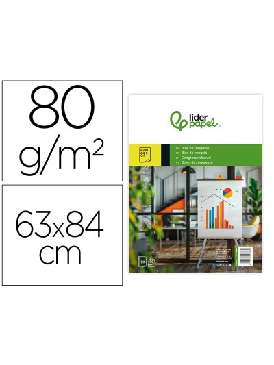Bloc congreso liderpapel liso 630x840 mm 50 hojas 80g/m2