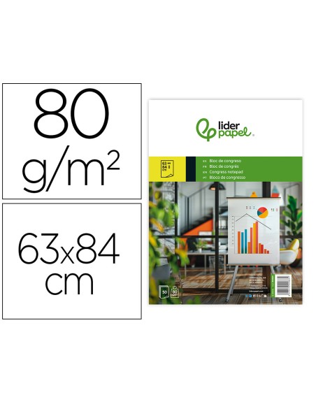 Bloc congreso liderpapel liso 630x840 mm 50 hojas 80g/m2