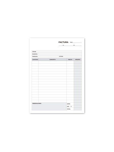 Talonario liderpapel facturas cuarto original y 2 copias t316 con i.g.i.c.