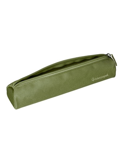 Estuche portatodo liderpapel slim cilindrico 220x45mm verde militar