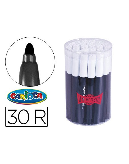 Rotulador carioca jumbo negro punta gruesa bote de 30 unidades