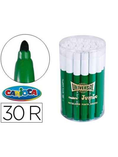 Rotulador carioca jumbo verde punta gruesa bote de 30 unidades
