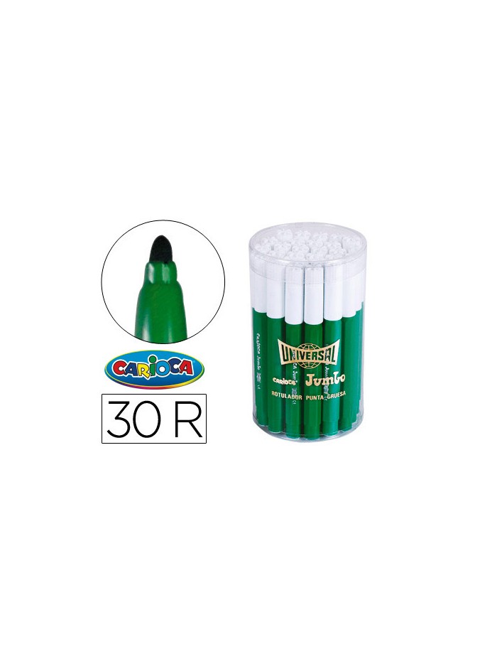 Rotulador carioca jumbo verde punta gruesa bote de 30 unidades Rotulador carioca jumbo verde punta gruesa bote de 30 unidades