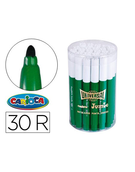 Rotulador carioca jumbo verde punta gruesa bote de 30 unidades