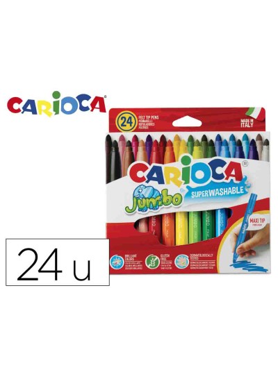 Rotulador carioca jumbo punta gruesa estuche de 24 unidades colores surtidos