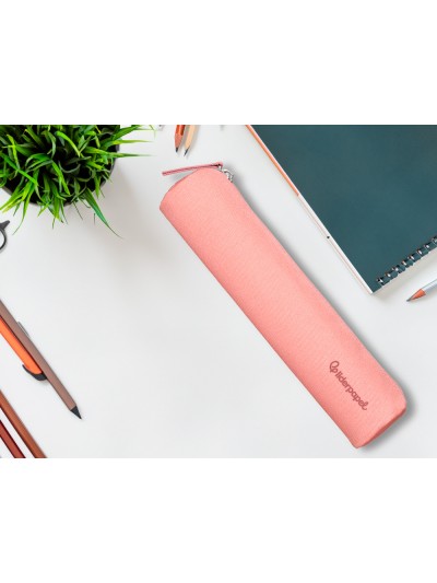 Estuche portatodo liderpapel slim cilindrico 220x45mm rosamelocoton