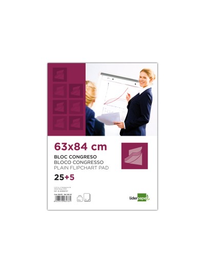 Bloc congreso liderpapel liso 630x840 mm 25+5 hojas 80g/m2