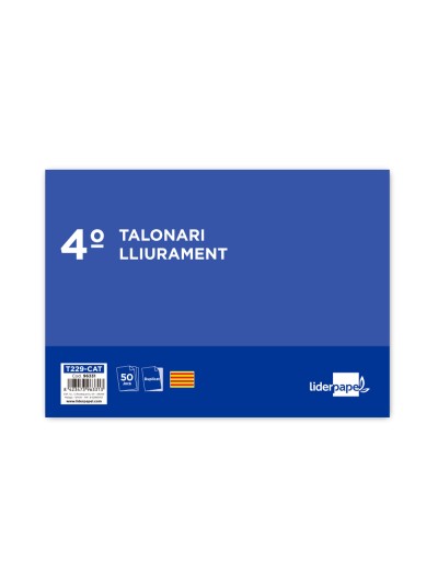 Talonario liderpapel entregas cuarto original y copia t229 apaisado texto en catalan