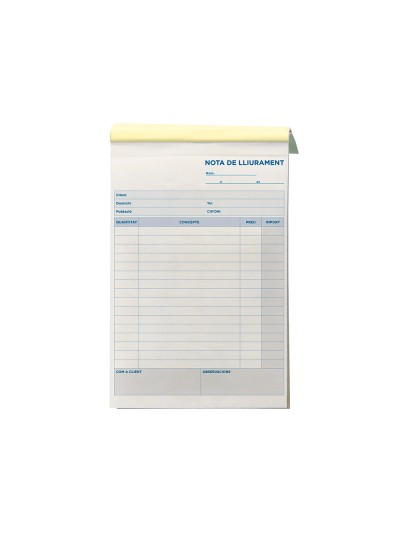 Talonario liderpapel entregas cuarto original y copia t226 texto en catalan