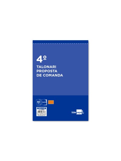 Talonario liderpapel pedidos cuarto original y copia t222 texto en catalan
