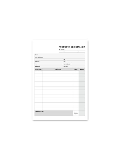 Talonario liderpapel pedidos cuarto original y copia t222 texto en catalan