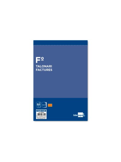 Talonario liderpapel facturas folio original y copia t223 con i.v.a. texto en catalan