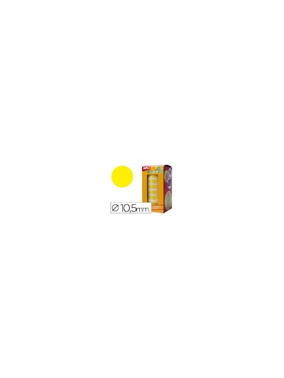 Gomets autoadhesivos circulares 10,5mm amarillo rollo de 5192 unidades