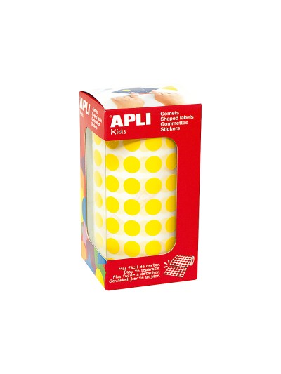 Gomets autoadhesivos circulares 10,5mm amarillo rollo de 5192 unidades