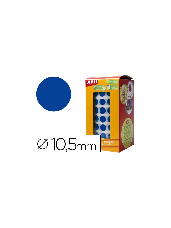 Gomets autoadhesivos circulares 10,5mm azul rollo de 5192 unidades Gomets autoadhesivos circulares 10,5mm azul rollo de 5192 unidades