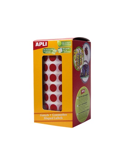 Gomets autoadhesivos circulares 10,5 mm rojo rollo de 5192 unidades