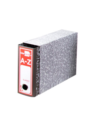 Caja archivador liderpapel classic red cuarto apaisado gris