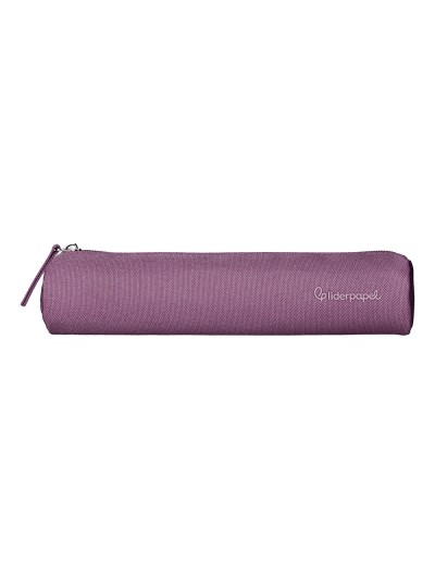 Estuche portatodo liderpapel slim cilindrico 220x45mm morado empolvado