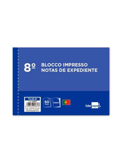 Talonario liderpapel notas de expediente octavo duplo texto en portugues