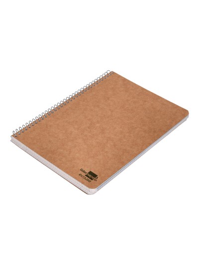 Cuaderno espiral liderpapel cuarto ecouse tapa cartulina kraft 80h papel reciclado 80 grcuadro 4mm