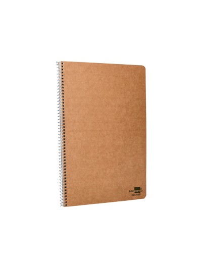 Cuaderno espiral liderpapel din a4 ecouse tapa cartulina kraft 80h papel reciclado 80 gr cuadro 4 mm con margen