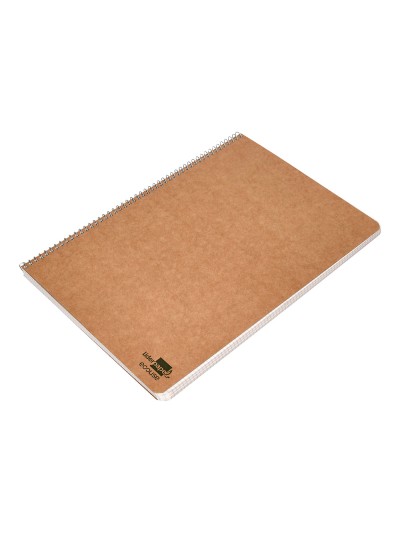 Cuaderno espiral liderpapel din a4 ecouse tapa cartulina kraft 80h papel reciclado 80 gr cuadro 4 mm con margen