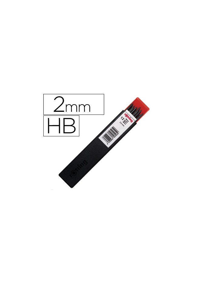 Minas rotring grafito 2 mm hb estuche de 12 minas Minas rotring grafito 2 mm hb estuche de 12 minas