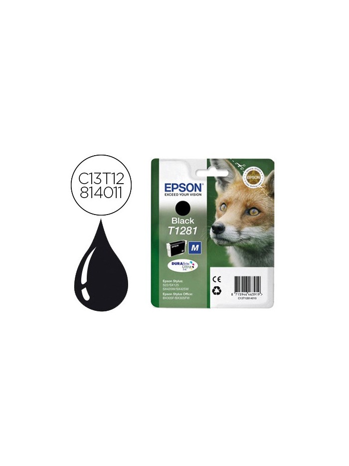 Ink-jet epson t1281 stylus s22 / sx125 negro -170 pag- Ink-jet epson t1281 stylus s22 / sx125 negro -170 pag-