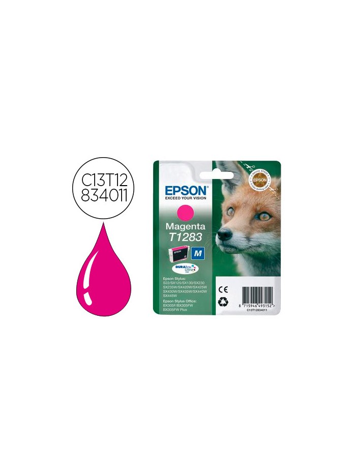 Ink-jet epson t1283 stylus s22 / sx125 magenta -170 pag- Ink-jet epson t1283 stylus s22 / sx125 magenta -170 pag-