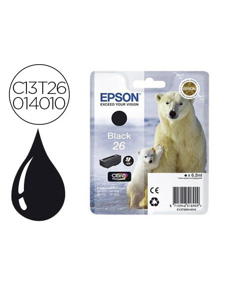 Ink-jet epson t2601 expression xp-600 / 605 / 700 / 800 negro - 220 pag -