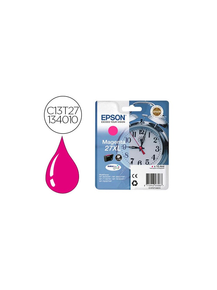 Ink-jet epson 27xl t27134010 wf-3620-40 / 7110 / 7610 / 7620 magenta -1.100 pag- Ink-jet epson 27xl t27134010 wf-3620-40 / 7110 / 7610 / 7620 magenta -1.100 pag-
