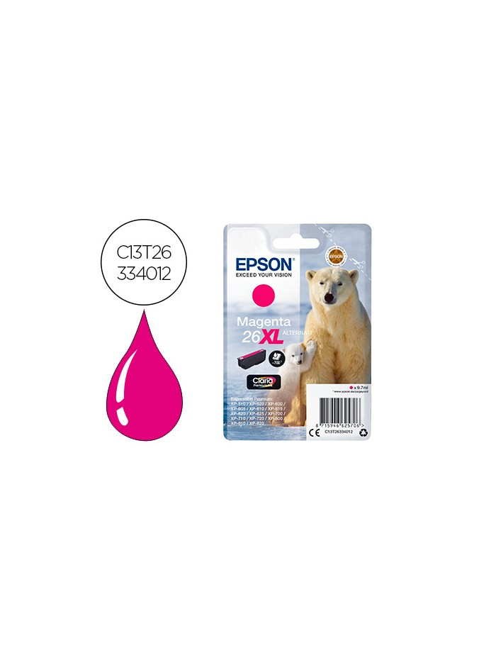 Ink-jet epson 26xl xp600 / 605 / 700 / 800 magenta 700 pag Ink-jet epson 26xl xp600 / 605 / 700 / 800 magenta 700 pag
