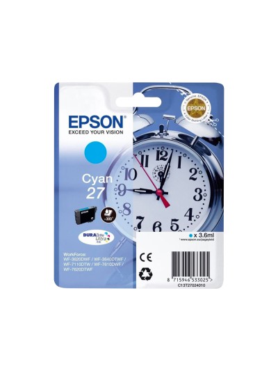 Ink-jet epson 27 wf3620 / 7110 / 7610 / 7620 cyan 300 pag