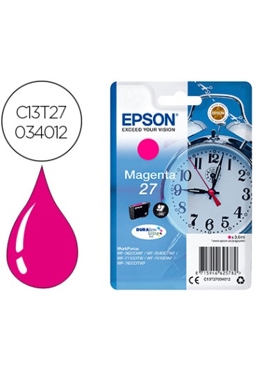 Ink-jet epson 27 wf-3620 / 711 0/ 7610 / 7620 magenta 300 pag
