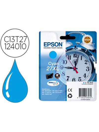 Ink-jet epson 27xl wf3620 / 7110 / 7610 / 7620 cyan 1.100 pag