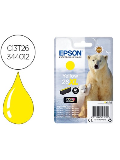 Ink-jet epson 26xl xp-600 / 605 / 700 / 800 amarillo 700 pag