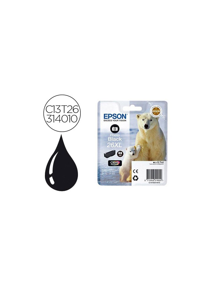 Ink-jet epson 26xl xp-600 / 605 / 700 / 800 negro 700 pag Ink-jet epson 26xl xp-600 / 605 / 700 / 800 negro 700 pag
