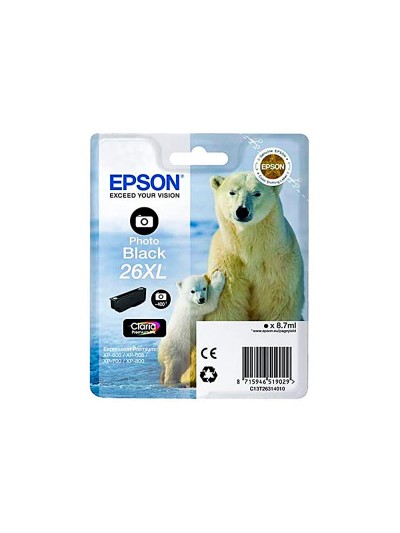Ink-jet epson 26xl xp-600 / 605 / 700 / 800 negro 700 pag
