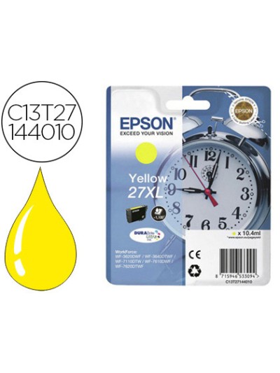 Ink-jet epson 27xl wf 3620 / 7110 / 7610 / 7620 amarillo 1.100 pag
