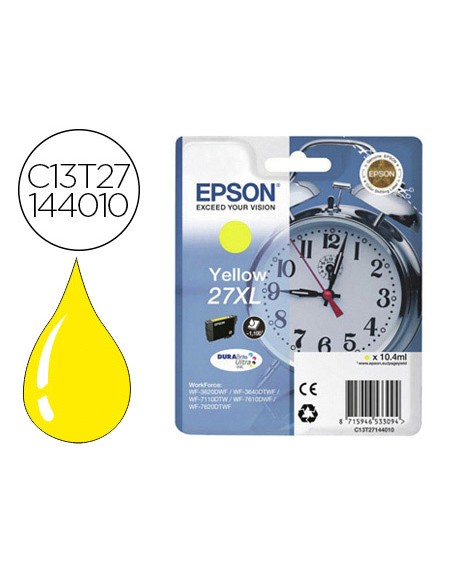Ink-jet epson 27xl wf 3620 / 7110 / 7610 / 7620 amarillo 1.100 pag