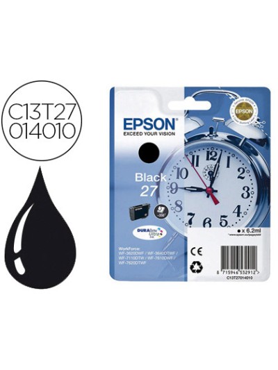 Ink-jet epson 27 wf 3620 / 3640 / 7110 / 7610 / 7620 negro 350 pag