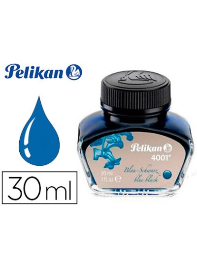 Tinta estilografica pelikan 4001 negro/azul bote 30 ml