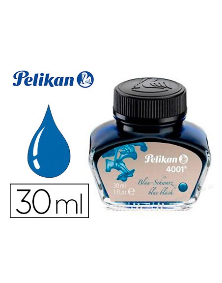 Tinta estilografica pelikan 4001 negro/azul bote 30 ml