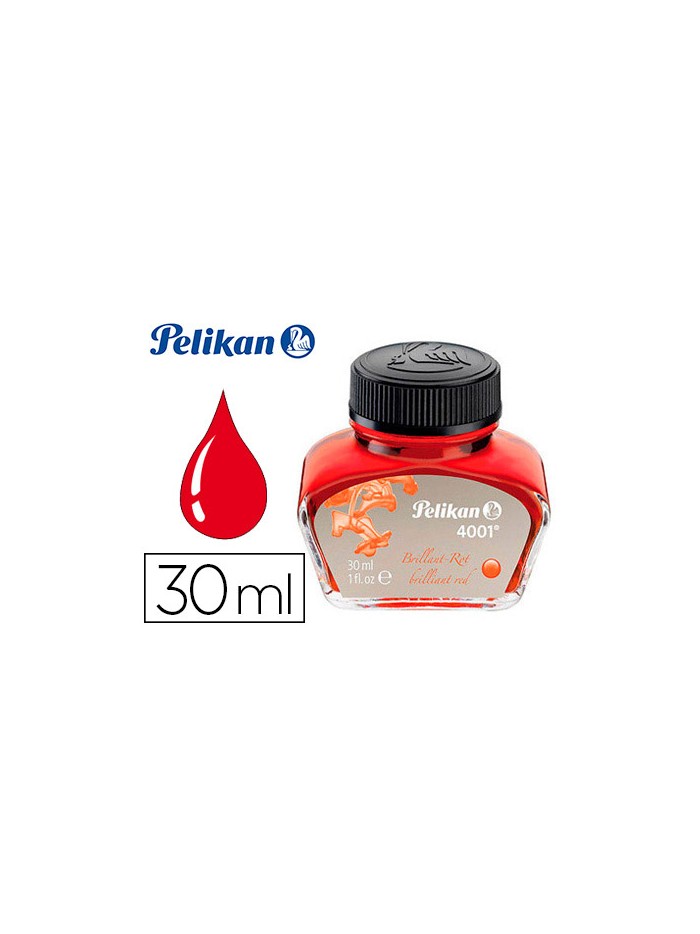 Tinta estilografica pelikan 4001 rojo brillante bote 30 ml Tinta estilografica pelikan 4001 rojo brillante bote 30 ml