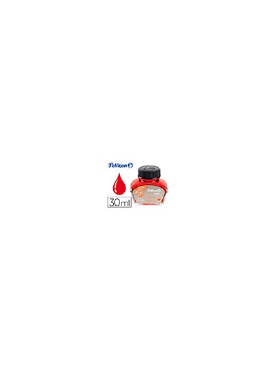 Tinta estilografica pelikan 4001 rojo brillante bote 30 ml